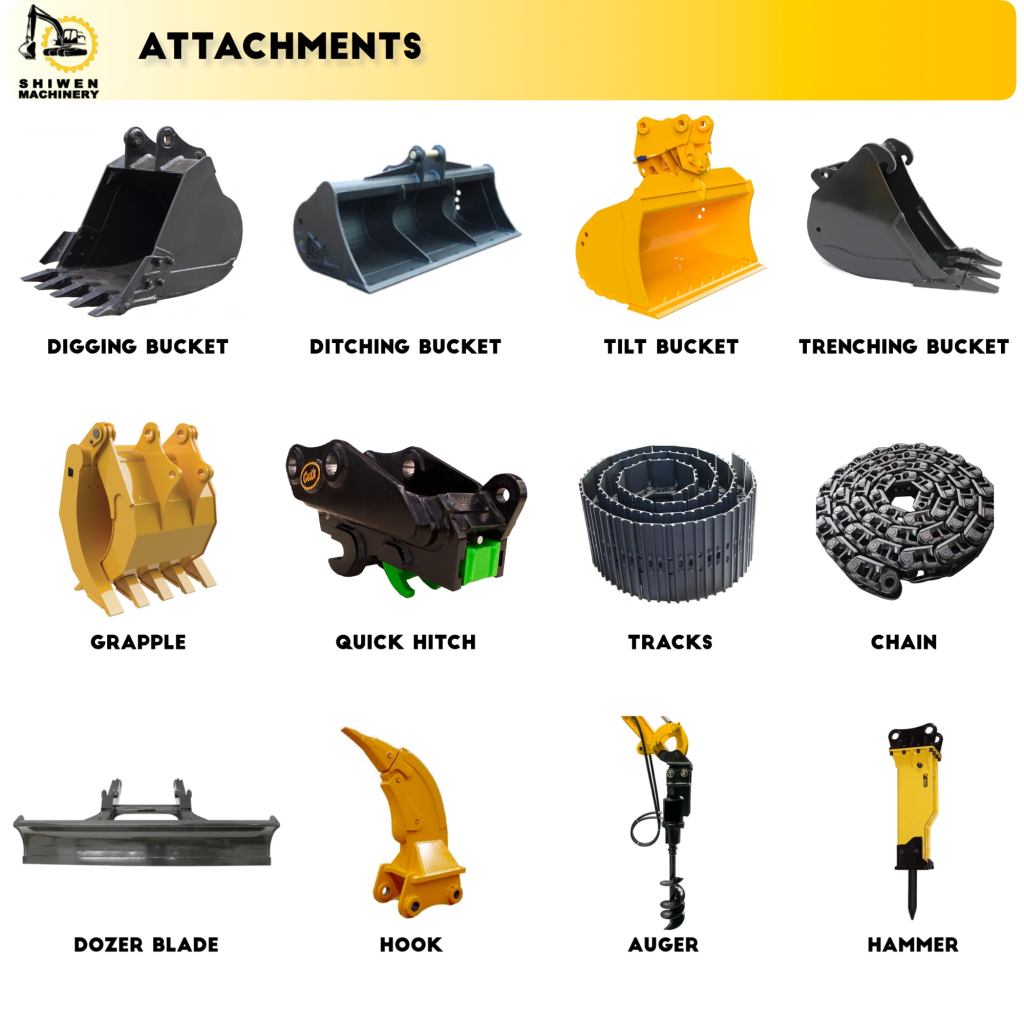 parts of excavator and their functions